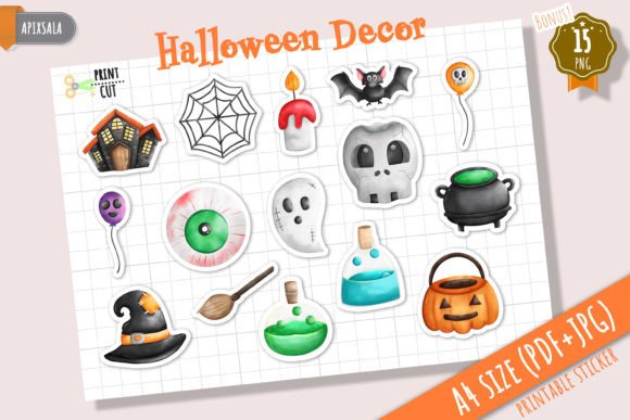 Download Cute Halloween Decor Printable Sticker - Halloween decor Collection