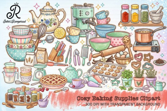 Download Cozy Baking Supplies Clipart - Baking Collection