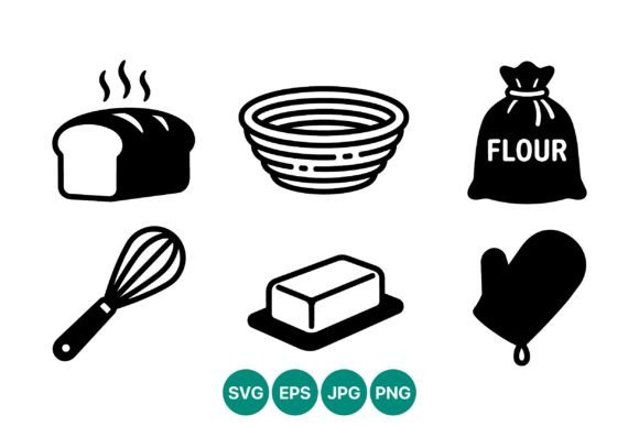 Download Baking Icons Black and White Set - Baking Collection