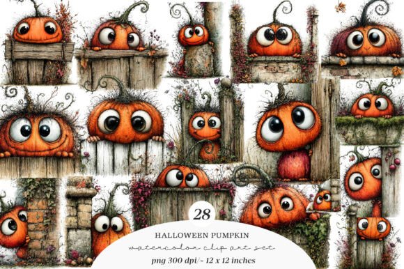 Download Whimsical Halloween Pumpkin Clipart - Halloween pumpkin Collection