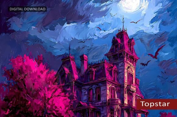 Download Gothic Haunted House Halloween Decor Art - Halloween decor Collection