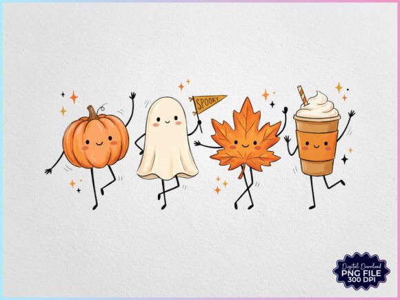 Download Fall Halloween Pumpkin Ghost Friends PNG - Halloween pumpkin Collection