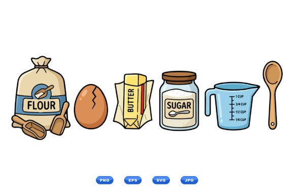 Download Cute Baking Ingredients Clipart - Baking Collection