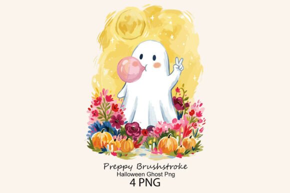 Download Preppy Brushstroke Halloween Ghost Png - Halloween ghost Collection
