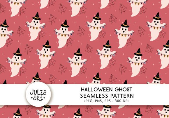 Download Pink Halloween Ghost Pattern - Halloween ghost Collection