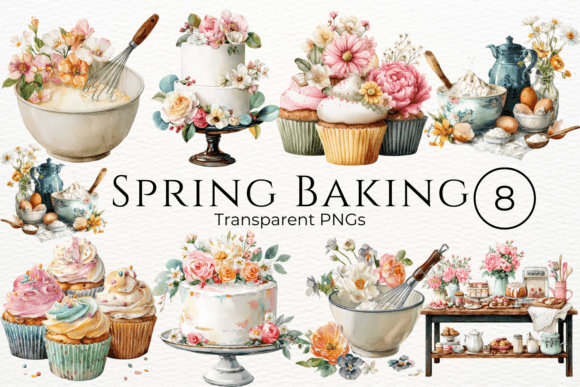 Download Spring Baking Watercolor Clipart - Baking Collection